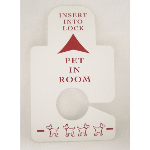 Letrero de entrada sin llave para mascotas en la habitación, impresión blanca / azul y roja